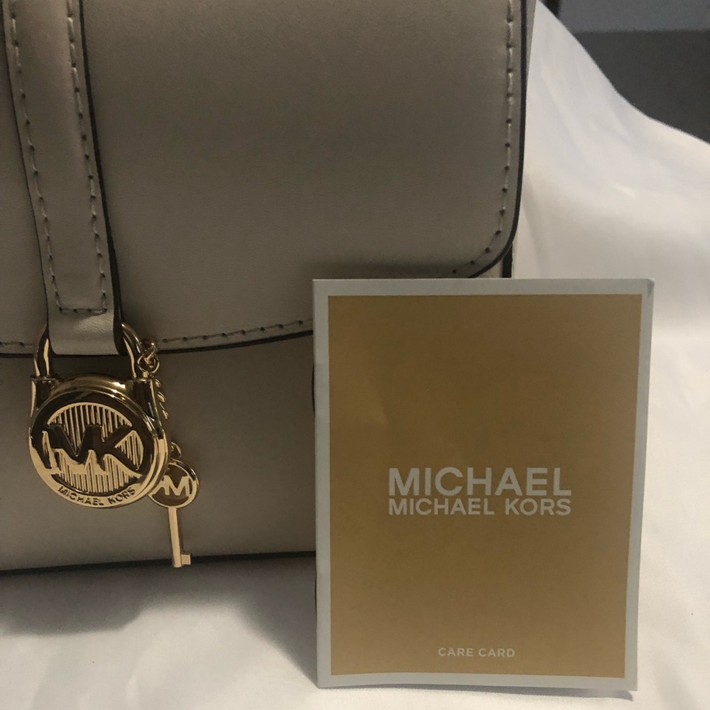 Michael Kors Lyra Small Leather Flap Crossbody Shoulder Handbag